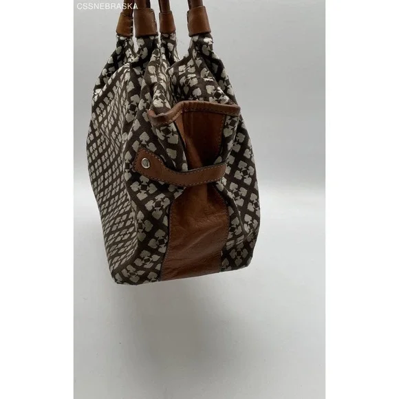 Kate Spade Brown/Cream/Scarlet Canvas, Leather Hobo Bag - Picture 5 of 12